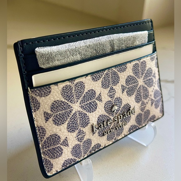 kate spade leather Spade flower Card holder double sided NWT - Picture 9 of 11